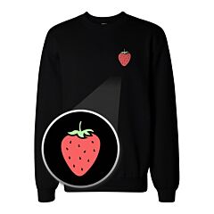 Strawberry Pocket Print Sweatshirt Back To School Unisex Sweat Shirt