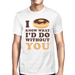 I Doughnut Know Men's White Short Sleeve Round Neck T-Shirt For Men