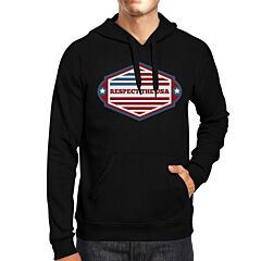 Respect The USA Unisex Black Hoodie Crewneck Pullover Fleece Gifts