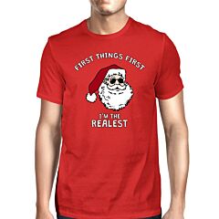 Realistic Santa Red Men's T-shirt Christmas Gift Funny Shirt
