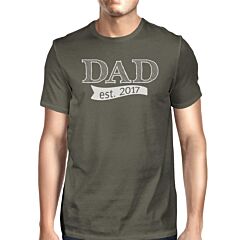 Dad Est 2017 Mens Dark Grey Graphic Tee Funny Gift Ideas For Dad