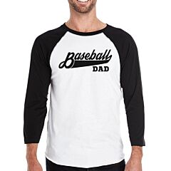Baseball Dad Men's Baseball 3/4 Sleeve Shirt Gift For Baseball Fans
