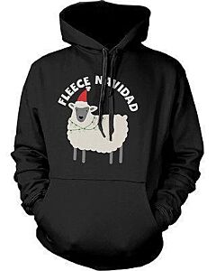 Funny Christmas Graphic Hoodies - Fleece Navidad Unisex Black Hoodie
