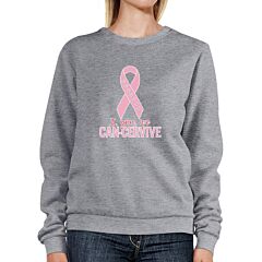 I You We Can-Cervive Breast Cancer Grey SweatShirt