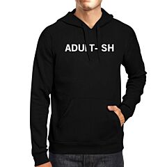 Adult-ish Black Hoodie Pullover Fleece College  Varsity  Gifts Idea