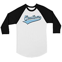 Blue College Swoosh Flirty Sweet Mens Personalized Baseball Shirt