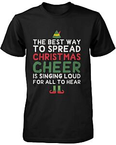 Men's Graphic Tees - Best Way to Spread Christmas Cheer Black Cotton T-shirt