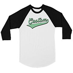 Green College Swoosh Cool Classic Mens Personalized Baseball Shirt