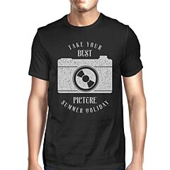 Take Your Best Picture Summer Holiday Mens Black Shirt