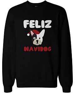 Feliz Navidog Christmas Sweatshirts Funny French Bulldog X-Mas Pullover Sweaters
