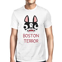 Boston Terror Terrier Mens White Shirt