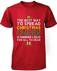 Men's Graphic Tees - Best Way to Spread Christmas Cheer Red Cotton T-shirt
