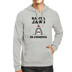 Santa Jaws Is Coming Grey Hoodie