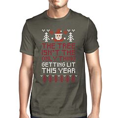 The Tree Is Not The Only Thing Getting Lit This Year Mens Dark Grey Shirt