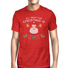All I Want For Christmas Is Ewe Mens Red Shirt