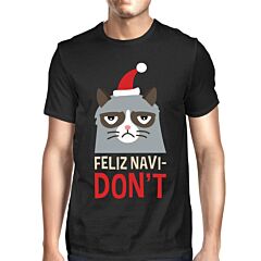 Feliz Navidon't Black Men's T-shirt Christmas Gift For Cat Lovers