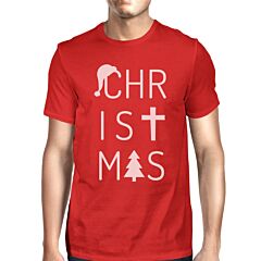 Christmas Letters Mens Red Shirt