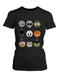 Halloween Monsters Women's Shirts Humorous Graphic Tees for Haunt Night