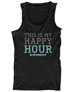 Mens Funny Graphic Statement - This Is My Happy Hour #iworkout