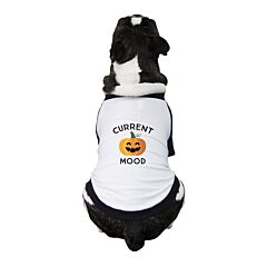 Pumpkin Current Mood Pets Black And White Baseball Shirt