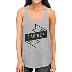 Camper Womens Grey Cotton Tank Top Summer Camping Must Item For Him