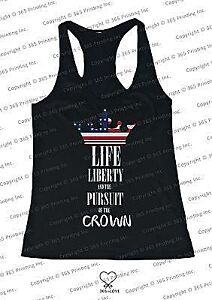 Red White and Blue Tank Tops - Life Liberty and the Pursuit of the Crown