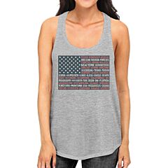 50 States Us Flag Womens Grey Tanks Funny 4th Of July Outfit Idea