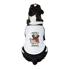 Merry Pugmas Pug Pets Black And White Baseball Shirt