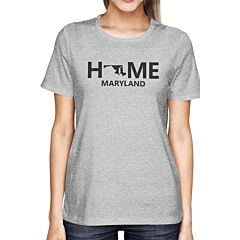 Home MD State Grey Women's T-Shirt US Maryland Hometown Graphic Tee