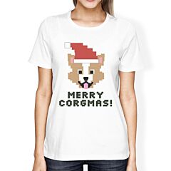 Merry Corgmas Corgi Womens White Shirt