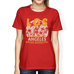 Los Angeles Beaches Summertime Womens Red Shirt