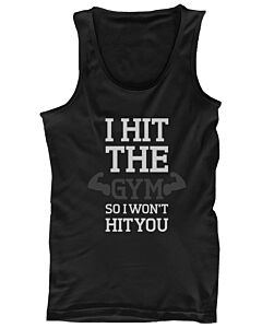 I Hit the Gym Men's Funny Workout Tank Top Fitness Sleeveless Gym Tanktop