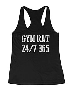 Gym Rat 24/7 365 Back Print Women's Workout Tank Top Sleeveless Sports Tank