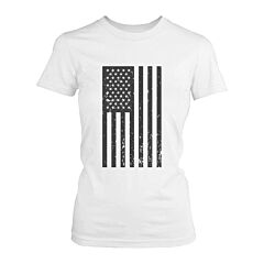 Women's Vintage American Flag Fourth of July T-shirt Casual July 4th shirt