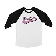 Purple College Swoosh Powerful Fun Kids Personalized Baseball Shirt
