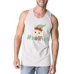 Hashtag Selfie Elf Mens White Tank Top