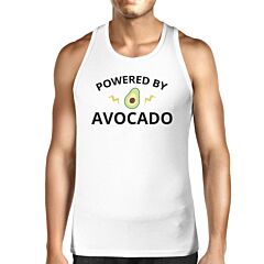 Powered By Avocado Men's White Tank Top Gift For For Avocado Lovers