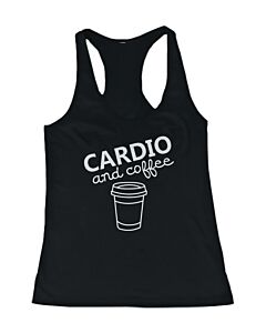 Cardio and coffee Women’s Workout Tank Top Gym Tank Sleeveless Top for lady
