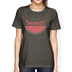 Hello Summer Watermelon Womens Dark Grey Shirt