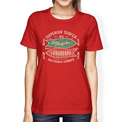 Superior Surfer Los Angeles Longboard Womens Red Shirt