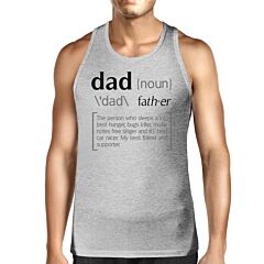 Dad Noun Mens Grey Cotton Tank Top Unique Fathers Day Gifts For Dad