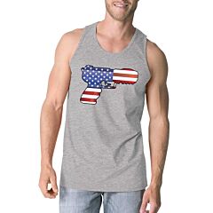 American Flag Pistol Mens Tank Top Unique Gift For Gun Supporters