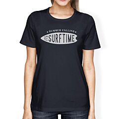 Summer Calling It's Surf Time Womens Navy Shirt