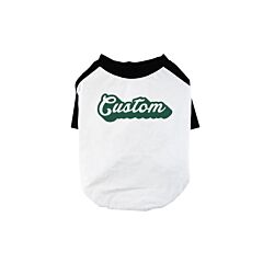 Green Pop Up Text Pets Personalized Baseball Shirt for Small Dog