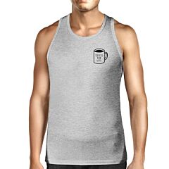 Coffee For Life Mens Grey  Sleeveless Tank Top For Coffee Lover