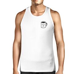 Coffee For Life Mens White  Sleeveless Tank Top For Coffee Lover