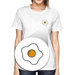 Fried Egg Pocket T-shirt Back To School Tee Ladies Cute Shirt