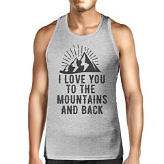 Mountain And Back Mens Gray Sleeveless Tee Great Summer Coupl Shirt