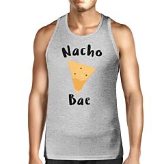 Nacho Bae Men's Grey Tank Top Unique Design Cute Couple Shirt Ideas