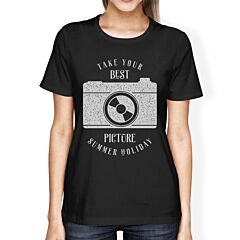 Take Your Best Picture Summer Holiday Womens Black Shirt
